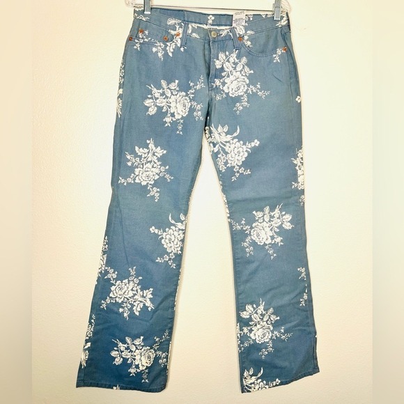 Lucky Brand Vintage low rise floral print straight leg jeans 32/30 #15 - Picture 2 of 13